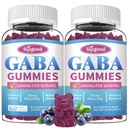 2 Pack GABA Gummies para Adultos, Relajación, Zzz & Mood – Gummies de calma libre de azúcar con L-Theanina, 5-HTP, Vitamina D3 – Natural Zzz Support, Suplementos GABA para Niños, 120 Condes