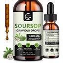(2 Pack) Soursop Graviola Liquid Drops 1800mg, 98% Absorption Soursop Bitters Liquid for Cell Support " Regeneración, Immune Boost, Relax, Liver and Sleep, Herbal Goodness, Gluten Free, 1 Fl Oz