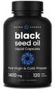 NutraChamps Black Seed Oil Orgánica Cold Presionado TEN 120 Vegan Softgel TENIDO Vírgenes Nigella Sativa Píldoras con Vitamina E &amp; Thymoquinone ANTE Rich in Omega 3 6 9 TENIDO Cápsulas de aceite de semilla de Cumino Negro