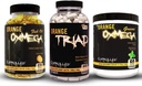 Aglomeración de LABS CONTROL Incluye 45 Actuaciones de Orang Triad, Orange Oximega Greens Spearmint, y 120 Ct Orange Oximega Fish Oil Softgels