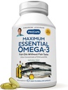 ANDREW LESSMAN Maximum Essential Omega-3 Mint - 60 Softgels - Ultra-Pure, Alta Potencia Omega-3 Oils. High DHA, No Stomach Upset, No Contaminants, No Mercury. Pequeño fácil de absorber Softgels