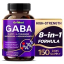 GriMed GABA 16,280mg - X15 Power with 5-HTP, L-Theanine, Magnesium, Ashwagandha - Relax &amp; Restore, Support Sleep Well - Made in USA (150 Conde (Pack of 1))