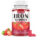 Iron Gummies Suplemento para Mujeres y Hombres, Niños Suplementos de Hierro para la Anemia con Vitamina C, B12, Folate - Blood Builder &amp; Energy Support for Iron Deficiency - Sugar Free Strawberry Flavor, 60 Gummies