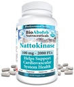 Bio Absorb Nattokinase Suplemento. No GMO Natto Extracto Enzyme. 100 mg, 2000 FUs. 60 Veggie Caps (60-Day Supply)
