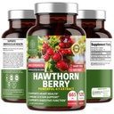 N1N Premium Hawthorn Berry Capsules [Max Strength, 2660mg] All Natural Hawthorn Extract Suplemento para apoyar la inmunidad, 120 caps