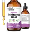 Wild &amp; Organic Echinacea Drops - Immune Support Supplement with Echinacea Angustifolia - Liquid Root Extract Tincture - Vegan, Sugar &amp; Alcohol-Free - 4 fl oz