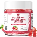 Magnesium Potassium Suplemento Gummies - Nueva Fórmula Calma Magnesium Glycinate Gummies & Potassium Citrate 200 mg Plus Omega 3, B6, D3, K2 &amp; Calcium for Zzz, Leg Cramps & Muscle - 120 Conde