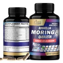 Orgánica Cadane Moringa Hoja con Turmérica, Boswellia, Quercetina, Ceilán, Basilio Santo, Ginger y Pepper Negro - 8in1 Suplementos - 90 cápsulas de verduras para 3 meses de suministro