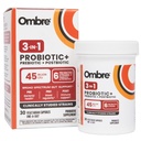 Ombre 3-en-1 Probiótico, Prebiótico y Postbiótico para Salud Digestiva " Gut Health - 45 billón CFU - Bloating, Constipation " Gas Relief - Metabólico " Immune Support for Women " Men, 30 Day Supply