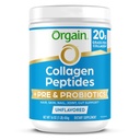 Péptidos de colágeno hidrolizado de orgaina + Prebiótico &amp; Probióticos Polvo para Hombres de Mujer, 20g Colágeno de Grasa, 1 billón CFU - Soporta Digestivo, Cabello, Esquí &amp; Salud Conjunta, No OGM, Tipo I &amp; III, 1lb