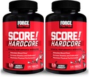 Factor de fuerza SCORE!, 2-Pack, Hardcore Nitric Oxide Booster Suplemento para Hombres con L-Citrulline, Yohimbe, Black Maca &amp; B Vitaminas para aumentar la resistencia, maximizar el rendimiento físico, 240 Tabletas