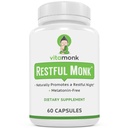 VitaMonk Melatonin Asistencia para dormir gratis con Magnesium, GABA, Theanine y Apigenin - Ayuda para dormir natural sin melatonina, Ayudas para dormir naturales para adultos, píldoras para dormir para adultos, Ayudas para dormir para adultos