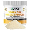 AKI Omega 3 DHA Micro Algae Powder Suplementos - Vitamina Keto basada en plantas - Alternativa a Pez o Aceite Krill - Vegan " No GMO (4.58oz/130g)