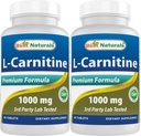 Mejores Naturales L-Carnitina 1000mg 60 Tablas (60 Cuenta (Pack de 2))