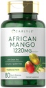 Carlyle African Mango Suplemento 1220mg Silencio 80 Capsules Silencio con Green Tea Extract Silencio Non-GMO, Gluten Free