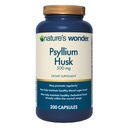 Maravilla de la naturaleza Psyllium Husk 500 mg cápsulas para la salud digestiva, fibra de base vegetal, 200 conteo