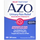 AZO Urinary Pain Relief Maximum Strength, Fast relief of UTI Pain, Burning &amp; Urgency, Targets Source of Pain, #1 Most Trusted Brand, 24 Tablets