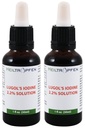 2X 2,2% Solución de yodo de Lugol 2x1 Fl Oz - 2x30 ml ← Ingredientes de Grado Farmacéutico ANTE Solución de Lugols Hecho con Iodo y Potasio Ioduro ANTE Conjunto de dos botellas ANTE Heiltropfen®
