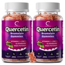 Quercetina Gummies - Quercetina con Bromelaina, Vitamina C, Zinc " Elderberry, Extra Strength Immune System Booster, Lung Support Supplement for Adults Kids - 60 Quercetin Gummies (2 Pack)