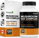 ACTIVOS DE REENEW Complejo de setas 2 cápsulas por ser – 10 setas mezcladas con antioxidantes para la salud y el bienestar inmunes – apoya la vitalidad general y bienestar a largo plazo –Fabricación en Canadá - 120 cápsulas
