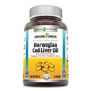 Increíble Omega Norwegian Cod Liver Oil 1250 Mg Softgels Suplemento ← Omega-3, EPA, DHA, Vitamina A, Vitamina D &amp; Vitamina E (Límon Silencioso 250 Cuenta)