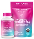 Pink Stork Fertility Bundle for Women – Conception Tea + Prenatal Vitamina Support with Inositol, Vitex, Folate " Ashwagandha – Apoya el equilibrio hormonal, Cycle Health " Preconception Wellness