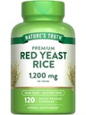 La verdad de la naturaleza Red Yeast Rice Capsules 1200 mg  120 Conteo Silencioso No GMO &amp; Gluten Suplemento gratuito