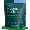 Suplemento de Dopamina - Mucuna libre de azúcar Pruriens Gummies (2g/servido) Energía " Gummies en foco - Potent Mucuna Pruriens Extracto Suplemento para calma Mood and Motivation, Vegan, No Gluten-Free, 60ct