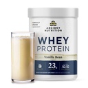Antiguo Grass de Nutrición Fed Whey Protein, Vanilla Bean, 23g Proteína, 20 Serviciones, Péptidos de Collagen Hidrolyzed, Orgánica Regenerativa A2/A2 Proteína de Leche