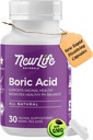 NewLife Naturals - Boric Acid Suppositories for Women pH Balance Pills - 600mg - Cuidado Femenino - Vaginal Odor Itching Discharge BV ← Made in USA ← 30 Capsules