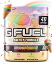 G Fuel Rainbow Sherbet Energy Drink Powder, Pre Workout Caffeine Mix for Gaming, Sugar Free Focus Amino, Vitamina + Antioxidantes, 9.9oz (Rainbow Sherbet, 40 Servings)
