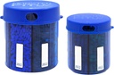 Monster Suplemento dispensador de la pila de medicamentos con etiquetas departamento - Extra Large Pill Container Bottle Handles Casi cualquier suplemento - Fácil de dispensar (Monster Blue &amp; Monster Jr. Blue)