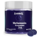 Droppels Melatonin Gummies, 5mg – Plant-Based, Vegan Melatonin 5mg para el sueño natural con extracto de manzanilla, 60 Conde, Blueberry Flavor (1-Month Supply)