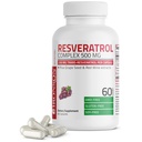 Resveratrol Bronson 500 Complejo Standardizado Trans-Resveratrol + Grape Seed & Red Wine Extract, 60 cápsulas