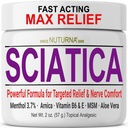 Sciatica Nerve Cream - Crema de máxima resistencia para pies, manos, piernas, dedos, espalda - Natural Ultra Strength Arnica, MSM, Menthol, Soothing Comfort, 2 Oz