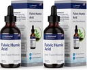 Fulvic Humic Acid Liquid Supplement. Bombas de minerales de origen vegetal, más de 75 minerales de rastro para energía. Suministro de hasta 8 meses. Concentración 250%. 2oz Cada. 2 botellas.