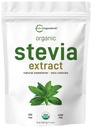 Pure Orgánica Stevia Powder, 8 onzas, 1418 Serving, High Grade Stevia Green Leaf Extracto Reb-A, Regusto de Bitter Reducido, 0 Calorie, Sweetener Natural, Sugar Alternative, Keto Friendly