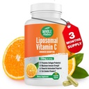 Liposomal Vitamina C Suplemento Píldoras 1200 mg - Absorción alta 180 Cápsulas Veganas Grasa Soluble VIT C, Maximum Strength Immune System and Collagen Booster, Sunflower Lecithin