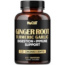 Suplementos de jengibre Capsules con Curcumina Turmérica, Bombilla de Ajo, Berberina HCl, Echinacea - 210 cápsulas