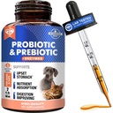 Probióticos " Prebióticos con enzimas para perros y gatos - Digestive Gut Flora Health Pet Food Supplements - Constipation " Diarrhea and Gas Home Remedy - Upset Stomach Relief - Made in USA