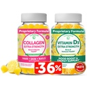 Lunakai Collagen and Vitamin D3 Gummies Bundle - Non-GMO Anti Aging Supplements for Men &amp; Women - Immunity, Bone and Mood Support Gummy for Adults - 30 Days Supply
