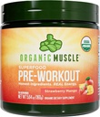 Musculo Orgánico Pre Workout Powder, Strawberry Mango — USDA Organic Superfood Blend ← Maca, Beet Root, Cordyceps, Rhodiola ← 150mg Natural Caffeine, Vegan, No Jitters, 20 Servings