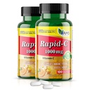 America Medic &amp; Science Rapid-C 1000mg Vitamina C Suplemento (2 Pack of 100 Tablets) Energy Booster, Daily Immune System Support, Antioxidant ¦ Vegan, Non-GMO Coated Ascorbic Acid for Adult Men &amp; Women