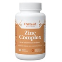 Complejo de Zinc Pattern Wellness – Soporta Immune, Skin & Digestive Health – Zinc de alta absorción con vitamina C, Probióticos &amp; Natural Blends – 30 cápsulas Vegan