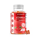 Vitamatic Sugar Free Vitamina A 25000 UI Gummies (Retinyl Palmitate) - Natural Strawberry Flavor - 120 Pectin Based Gummies (1 Bottle)