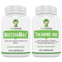 VitaMonk MatchaMax Matcha Capsules &amp; L-Theanine 400mg - Boost Energy and Enhance Focus Bundle