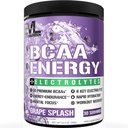EVL BCAAs Amino Acids Powder - BCAA Energy Pre Workout Powder para la recuperación muscular Crecimiento y resistencia - Rehidratación de la bebida de recuperación después del entrenamiento con 6 electrolitos clave - Grape Splash