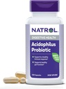 Natrol Acidophilus Probiotic 100 mg, Suplemento dietético para la función del Gut saludable, cápsulas de salud digestivas para adultos, 100 cápsulas, hasta un suministro de 33 días