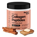 Perfect Keto Collagen Peptides Protein Powder con MCT Oil, Collagen hidrolizado, Tipo I & III Suplemento, Gluten Free Grass Fed, Low Carb, Keto Coffee Creamer, Collagen for Women &amp; Hombre, Cinnamon Toast