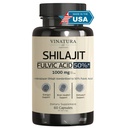 VINATURA Shilajit para Hombres y Mujeres - 1000mg Pure Himalayan Shilajit Capsules, estandarizado a 50% Fulvic Acid - 60 cápsulas